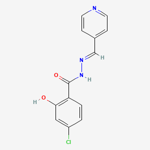 molecular formula C13H10ClN3O2 B3856253 4-chloro-2-hydroxy-N-[(E)-pyridin-4-ylmethylideneamino]benzamide 