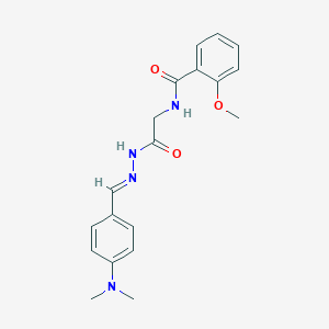 molecular formula C19H22N4O3 B3856295 N-[2-[(2E)-2-[[4-(dimethylamino)phenyl]methylidene]hydrazinyl]-2-oxoethyl]-2-methoxybenzamide 