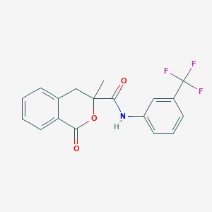 molecular formula C18H14F3NO3 B385631 3-methyl-1-oxo-N-[3-(trifluoromethyl)phenyl]-3,4-dihydro-1H-isochromene-3-carboxamide CAS No. 720671-43-2