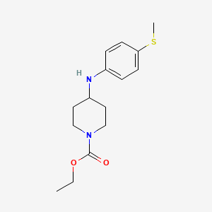 molecular formula C15H22N2O2S B3856424 Ethyl 4-(4-methylsulfanylanilino)piperidine-1-carboxylate 