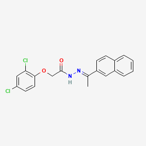 molecular formula C20H16Cl2N2O2 B3856442 2-(2,4-dichlorophenoxy)-N'-[(1E)-1-(naphthalen-2-yl)ethylidene]acetohydrazide 