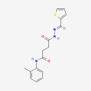 molecular formula C16H17N3O2S B3856501 N-(2-Methylphenyl)-3-{N'-[(E)-(thiophen-2-YL)methylidene]hydrazinecarbonyl}propanamide 