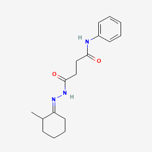 molecular formula C17H23N3O2 B3856529 N'-[(E)-(2-methylcyclohexylidene)amino]-N-phenylbutanediamide 