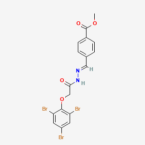 molecular formula C17H13Br3N2O4 B3856633 methyl 4-[(E)-{2-[(2,4,6-tribromophenoxy)acetyl]hydrazinylidene}methyl]benzoate CAS No. 5476-00-6