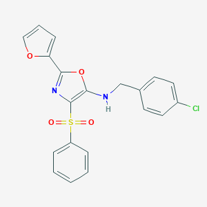 molecular formula C20H15ClN2O4S B385675 N-(4-chlorobenzyl)-2-(furan-2-yl)-4-(phenylsulfonyl)oxazol-5-amine CAS No. 720673-23-4