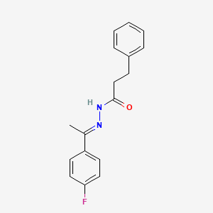 molecular formula C17H17FN2O B3856790 N-[(E)-1-(4-fluorophenyl)ethylideneamino]-3-phenylpropanamide 