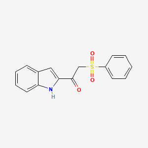 molecular formula C16H13NO3S B3856797 2-(benzenesulfonyl)-1-(1H-indol-2-yl)ethanone 