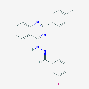 molecular formula C22H17FN4 B3856813 N-[(E)-(3-fluorophenyl)methylideneamino]-2-(4-methylphenyl)quinazolin-4-amine 