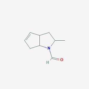 molecular formula C9H13NO B038570 Cyclopenta[b]pyrrole-1(2H)-carboxaldehyde, 3,3a,6,6a-tetrahydro-2-methyl-(9CI) CAS No. 116679-54-0