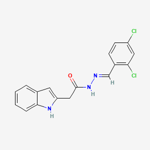 molecular formula C17H13Cl2N3O B3857037 N-[(E)-(2,4-dichlorophenyl)methylideneamino]-2-(1H-indol-2-yl)acetamide 