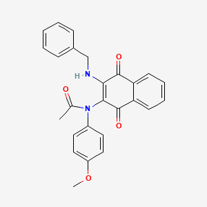 molecular formula C26H22N2O4 B3857046 N-[3-(benzylamino)-1,4-dioxonaphthalen-2-yl]-N-(4-methoxyphenyl)acetamide 