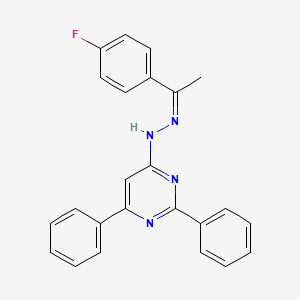 molecular formula C24H19FN4 B3857081 N-[(Z)-1-(4-fluorophenyl)ethylideneamino]-2,6-diphenylpyrimidin-4-amine 