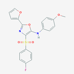 B385710 4-((4-fluorophenyl)sulfonyl)-2-(furan-2-yl)-N-(4-methoxyphenyl)oxazol-5-amine CAS No. 720673-05-2