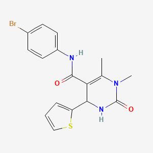 molecular formula C17H16BrN3O2S B3857136 N-(4-bromophenyl)-3,4-dimethyl-2-oxo-6-thiophen-2-yl-1,6-dihydropyrimidine-5-carboxamide 