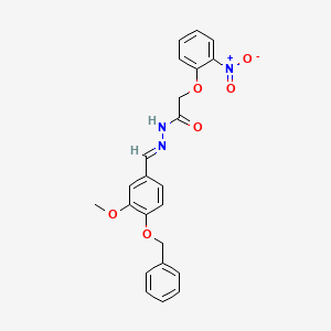molecular formula C23H21N3O6 B3857155 N'-{(E)-[4-(benzyloxy)-3-methoxyphenyl]methylidene}-2-(2-nitrophenoxy)acetohydrazide 