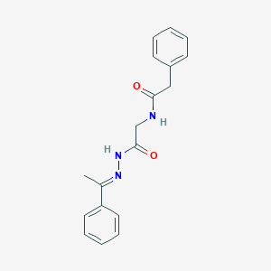 molecular formula C18H19N3O2 B3857173 N-[2-oxo-2-[(2E)-2-(1-phenylethylidene)hydrazinyl]ethyl]-2-phenylacetamide 