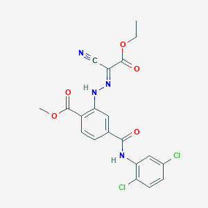 molecular formula C20H16Cl2N4O5 B3857218 methyl 2-[(2E)-2-(1-cyano-2-ethoxy-2-oxoethylidene)hydrazinyl]-4-[(2,5-dichlorophenyl)carbamoyl]benzoate 