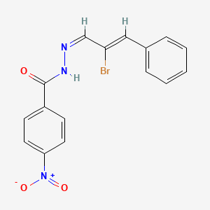 molecular formula C16H12BrN3O3 B3857237 N-[(Z)-[(Z)-2-bromo-3-phenylprop-2-enylidene]amino]-4-nitrobenzamide 