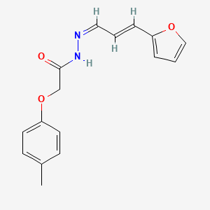 molecular formula C16H16N2O3 B3857239 N-[(Z)-[(E)-3-(furan-2-yl)prop-2-enylidene]amino]-2-(4-methylphenoxy)acetamide 