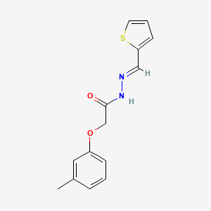 molecular formula C14H14N2O2S B3857341 2-(3-methylphenoxy)-N-[(E)-thiophen-2-ylmethylideneamino]acetamide 