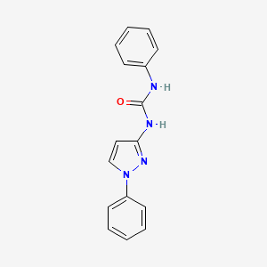 molecular formula C16H14N4O B3857350 1-Phenyl-3-(1-phenylpyrazol-3-yl)urea 
