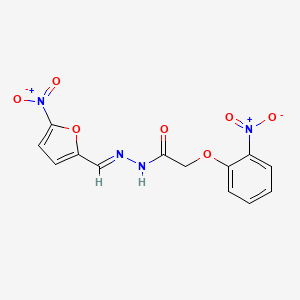 molecular formula C13H10N4O7 B3857412 N-[(5-NITRO-2-FURYL)METHYLIDENEAMINO]-2-(2-NITROPHENOXY)ACETAMIDE CAS No. 5479-82-3