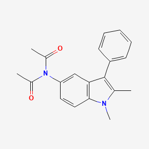 molecular formula C20H20N2O2 B3857426 N-acetyl-N-(1,2-dimethyl-3-phenylindol-5-yl)acetamide 