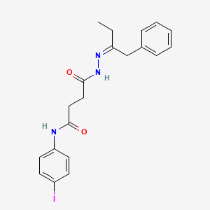 molecular formula C20H22IN3O2 B3857429 N-(4-Iodophenyl)-3-{N'-[(2Z)-1-phenylbutan-2-ylidene]hydrazinecarbonyl}propanamide 