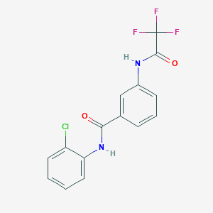 molecular formula C15H10ClF3N2O2 B3857443 N-(2-chlorophenyl)-3-[(2,2,2-trifluoroacetyl)amino]benzamide 