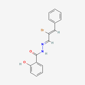 molecular formula C16H13BrN2O2 B3857451 N'-[(1E,2Z)-2-bromo-3-phenylprop-2-en-1-ylidene]-2-hydroxybenzohydrazide 