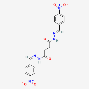 molecular formula C18H16N6O6 B3857512 N-[(E)-(4-nitrophenyl)methylideneamino]-N'-[(Z)-(4-nitrophenyl)methylideneamino]butanediamide 