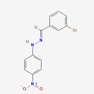 molecular formula C13H10BrN3O2 B3857514 N-[(E)-(3-bromophenyl)methylideneamino]-4-nitroaniline 