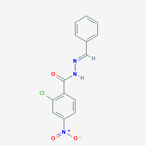 molecular formula C14H10ClN3O3 B3857616 N-[(E)-benzylideneamino]-2-chloro-4-nitrobenzamide 