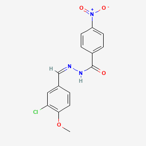 molecular formula C15H12ClN3O4 B3857642 N-[(Z)-(3-chloro-4-methoxyphenyl)methylideneamino]-4-nitrobenzamide 