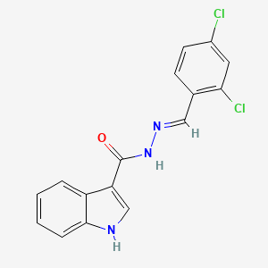molecular formula C16H11Cl2N3O B3857655 N-[(E)-(2,4-dichlorophenyl)methylideneamino]-1H-indole-3-carboxamide 