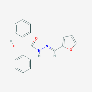 molecular formula C21H20N2O3 B385767 N-[(E)-furan-2-ylmethylideneamino]-2-hydroxy-2,2-bis(4-methylphenyl)acetamide 