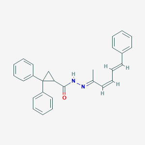 molecular formula C28H26N2O B385769 N'-(1-methyl-5-phenyl-2,4-pentadienylidene)-2,2-diphenylcyclopropanecarbohydrazide 
