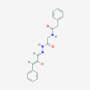 molecular formula C19H18BrN3O2 B3857695 N-[2-[(2E)-2-[(Z)-2-bromo-3-phenylprop-2-enylidene]hydrazinyl]-2-oxoethyl]-2-phenylacetamide 