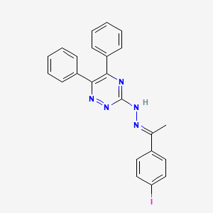 molecular formula C23H18IN5 B3857706 N-[(E)-1-(4-iodophenyl)ethylideneamino]-5,6-diphenyl-1,2,4-triazin-3-amine 