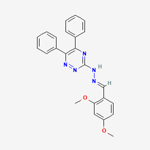 molecular formula C24H21N5O2 B3857729 N-[(E)-(2,4-dimethoxyphenyl)methylideneamino]-5,6-diphenyl-1,2,4-triazin-3-amine 