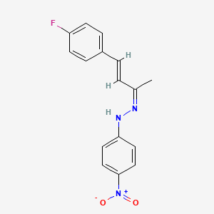 molecular formula C16H14FN3O2 B3857770 N-[(Z)-[(E)-4-(4-fluorophenyl)but-3-en-2-ylidene]amino]-4-nitroaniline 