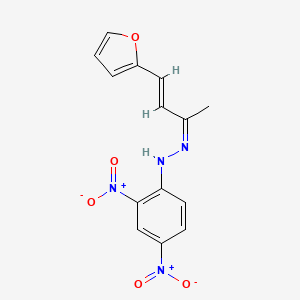 molecular formula C14H12N4O5 B3857807 N-[(Z)-[(E)-4-(furan-2-yl)but-3-en-2-ylidene]amino]-2,4-dinitroaniline 