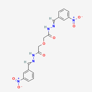 molecular formula C18H16N6O7 B3858106 N-[(3-nitrophenyl)methylideneamino]-2-[2-[2-[(3-nitrophenyl)methylidene]hydrazinyl]-2-oxoethoxy]acetamide 