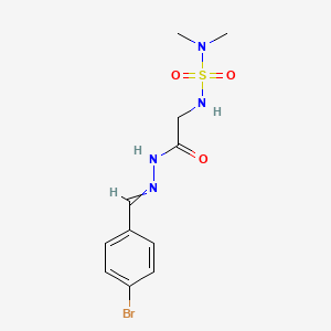 molecular formula C11H15BrN4O3S B3858161 [({N'-[(E)-(4-bromophenyl)methylidene]hydrazinecarbonyl}methyl)sulfamoyl]dimethylamine 