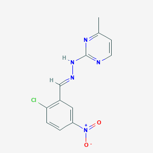 molecular formula C12H10ClN5O2 B3858228 N-[(E)-(2-chloro-5-nitrophenyl)methylideneamino]-4-methylpyrimidin-2-amine 