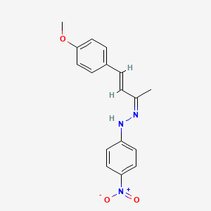 molecular formula C17H17N3O3 B3858323 N-[(Z)-[(E)-4-(4-methoxyphenyl)but-3-en-2-ylidene]amino]-4-nitroaniline 