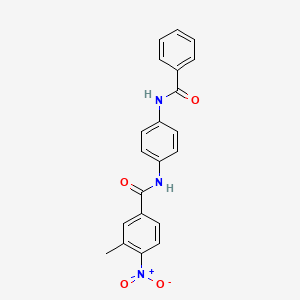 molecular formula C21H17N3O4 B3858442 N-(4-benzamidophenyl)-3-methyl-4-nitrobenzamide 