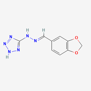 molecular formula C9H8N6O2 B3858455 N-[(E)-1,3-benzodioxol-5-ylmethylideneamino]-2H-tetrazol-5-amine 