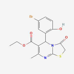 ethyl 5-(5-bromo-2-hydroxyphenyl)-7-methyl-3-oxo-2,3-dihydro-5H-[1,3]thiazolo[3,2-a]pyrimidine-6-carboxylate