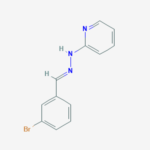 molecular formula C12H10BrN3 B3858506 N-[(E)-(3-bromophenyl)methylideneamino]pyridin-2-amine 